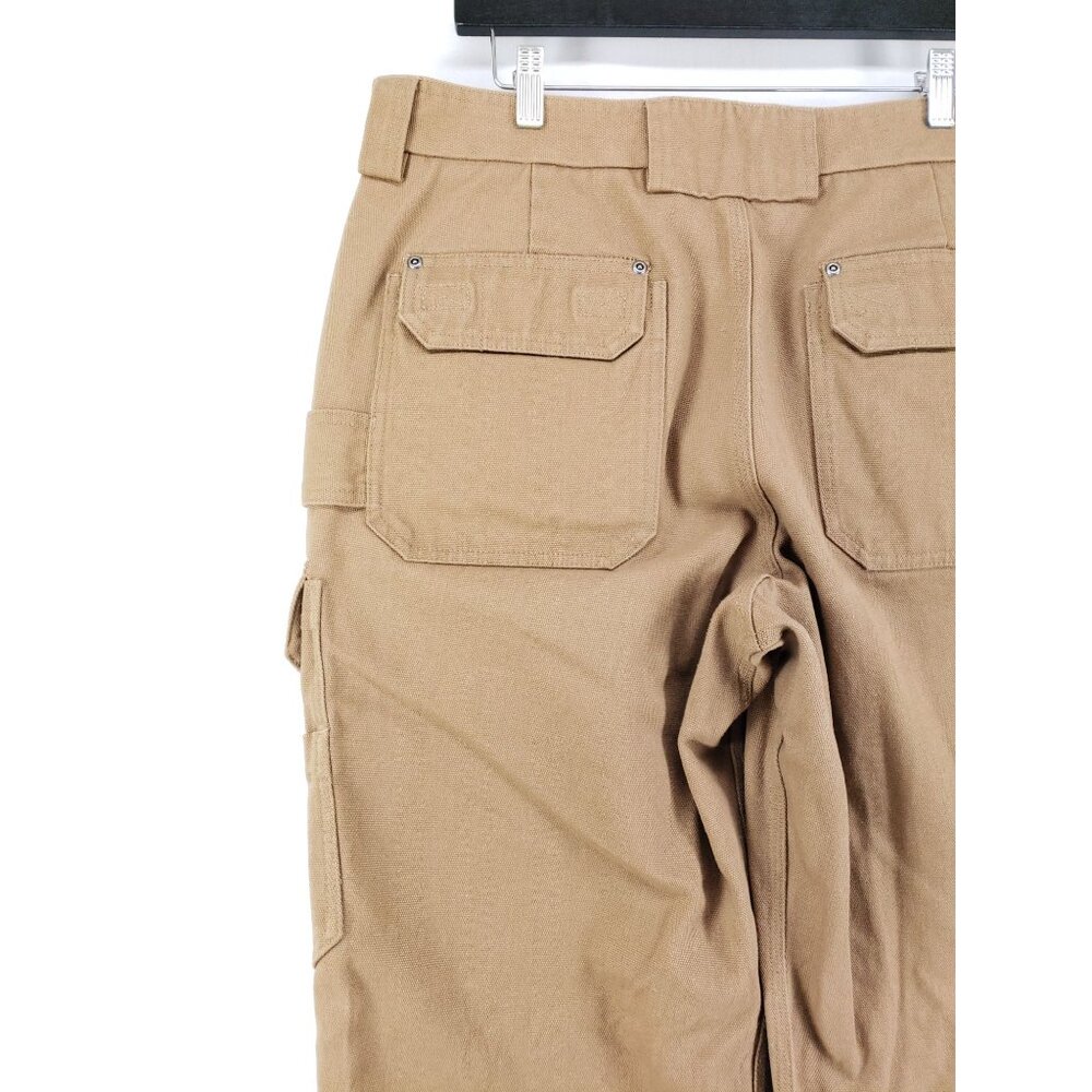 Duluth Trading Mens 36x30 Cargo Pants Brown High-Rise Cotton Twill With Pockets - Picture 3 of 11